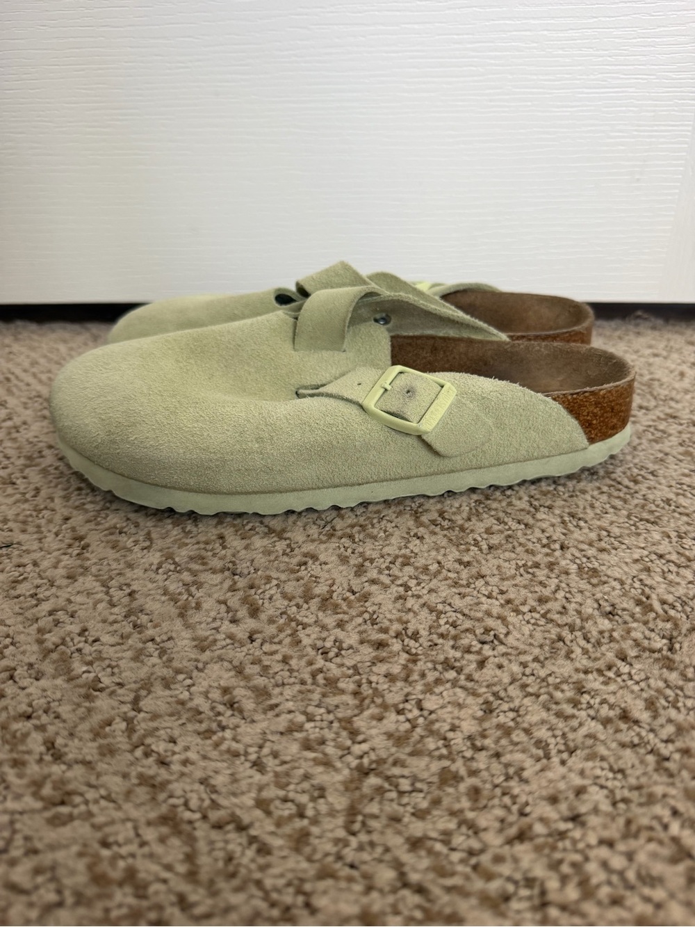 Birkenstock Bostons Suede in Green - Picture 3 of 12